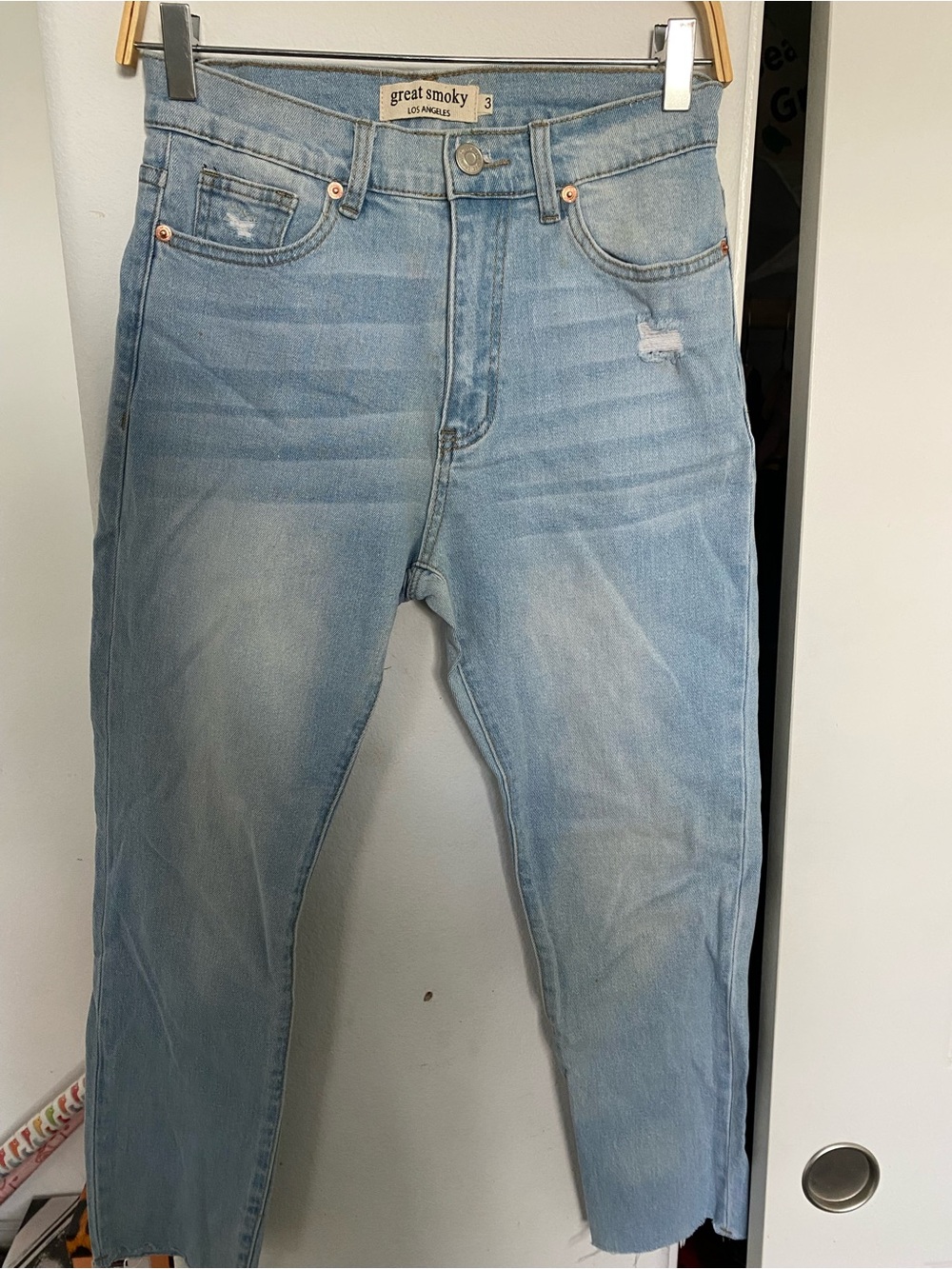 Great Smoky Mid Rise Ankle Skinny Jeans Denim Light Wash Size 3